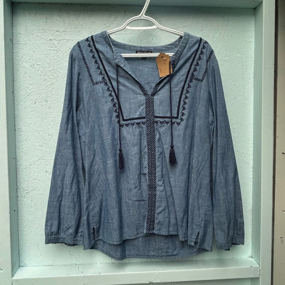 J. Crew Blue Long Sleeve Top